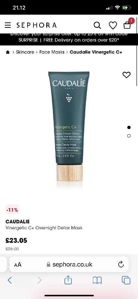 My ultimate skincare product is Caudalie detox mask! I have