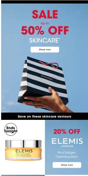 Great offers at Sephora with up to 50% off