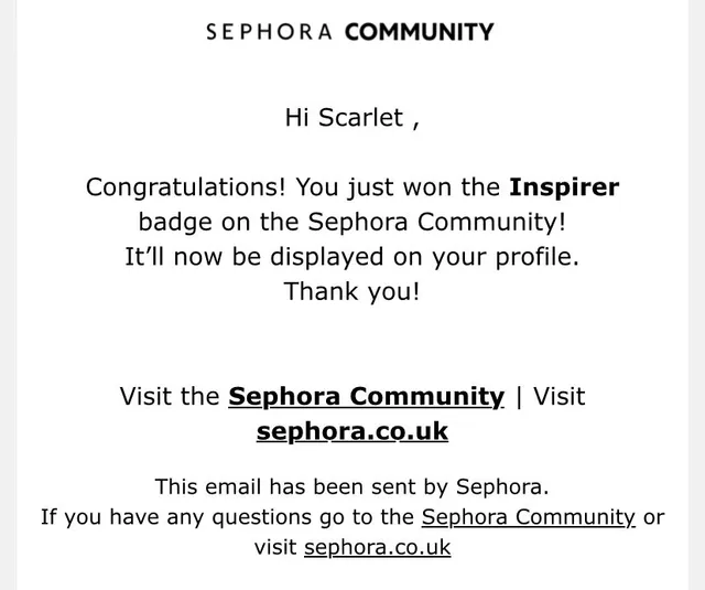 Thank you so much Sephora 🥰