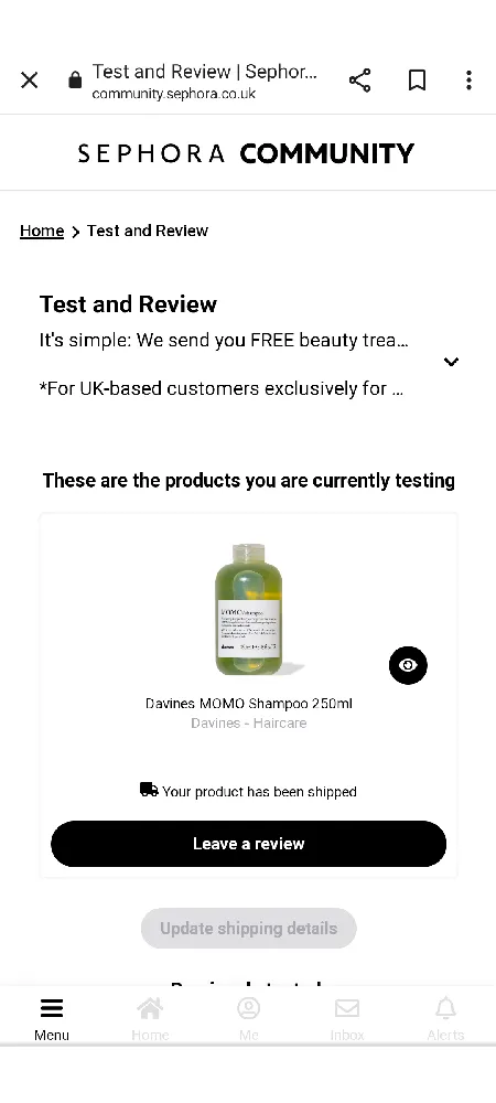My product to test has been shipped! Got a message from FU