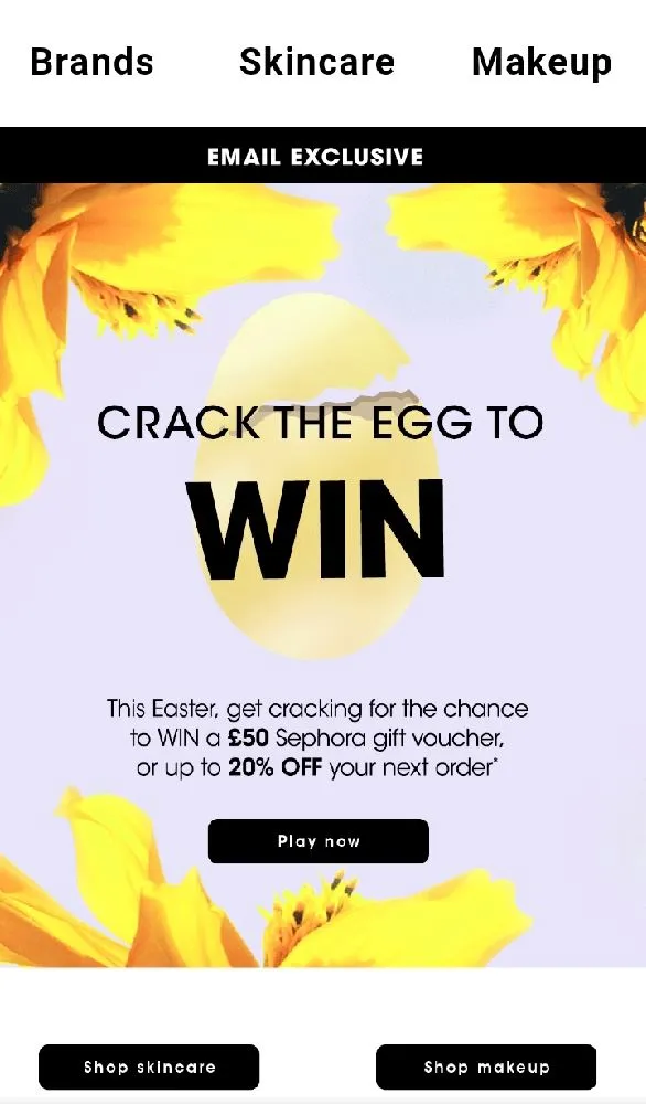 New Easter Sephora game 🐣✨ Email exclusive! Happy Easter,