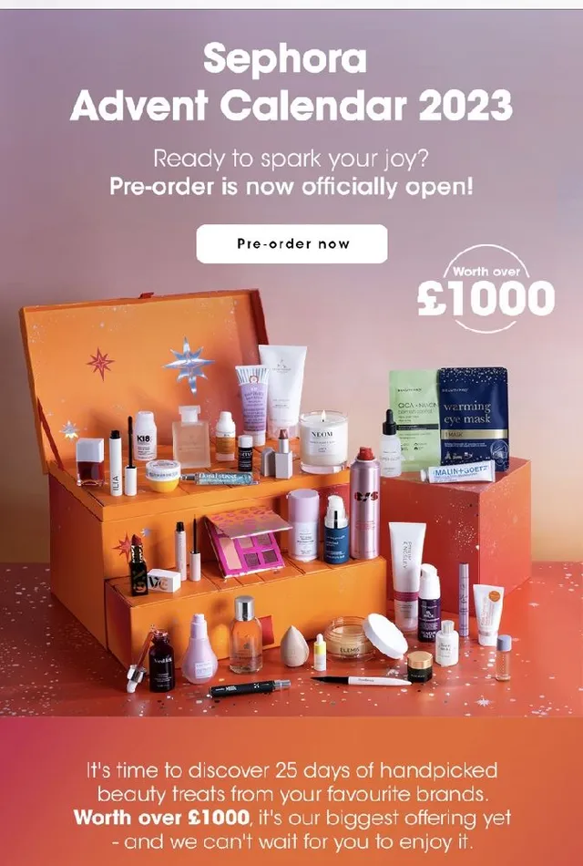 Sephora advent calendar is available to preorder today,