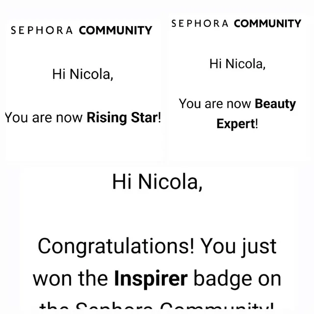 Wow just recieved 3 new badges at once thank you Sephora x