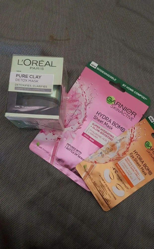Whilst I was away I brought garnier sheet masks and eye