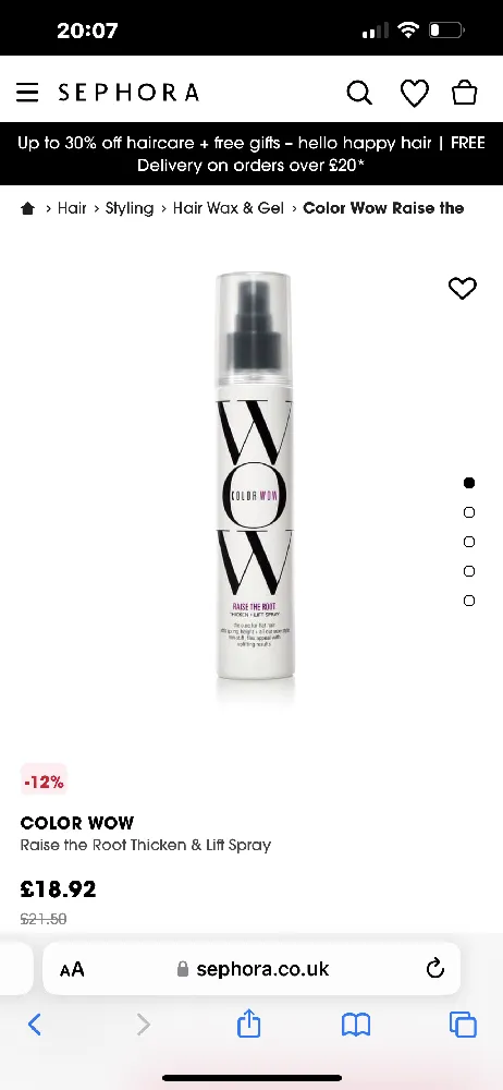 Colour Wow Raise the root thicken and lift Spray gives
