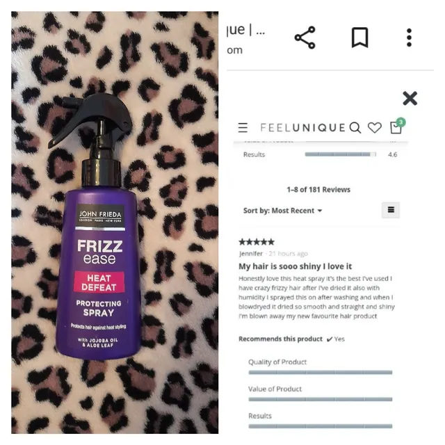 My review on frizz ease heat spray. 🙂