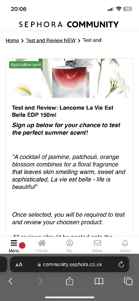Oh my goodness new test ! My favourite fragrance 😍fingers