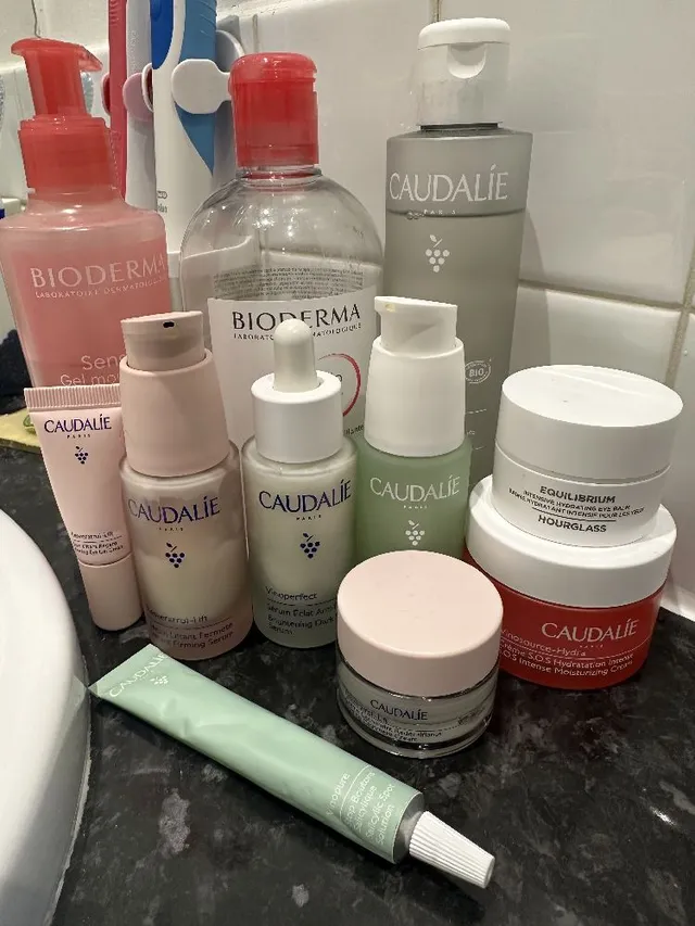 My glowy skincare routine! Caudalie is the best!  Morning