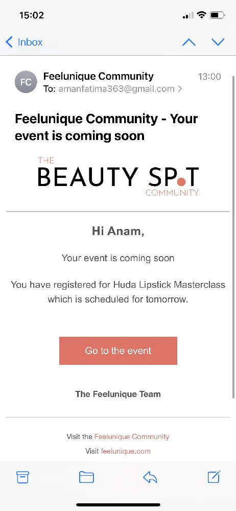 Looking forward to see event. Can’t wait to attend this Huda